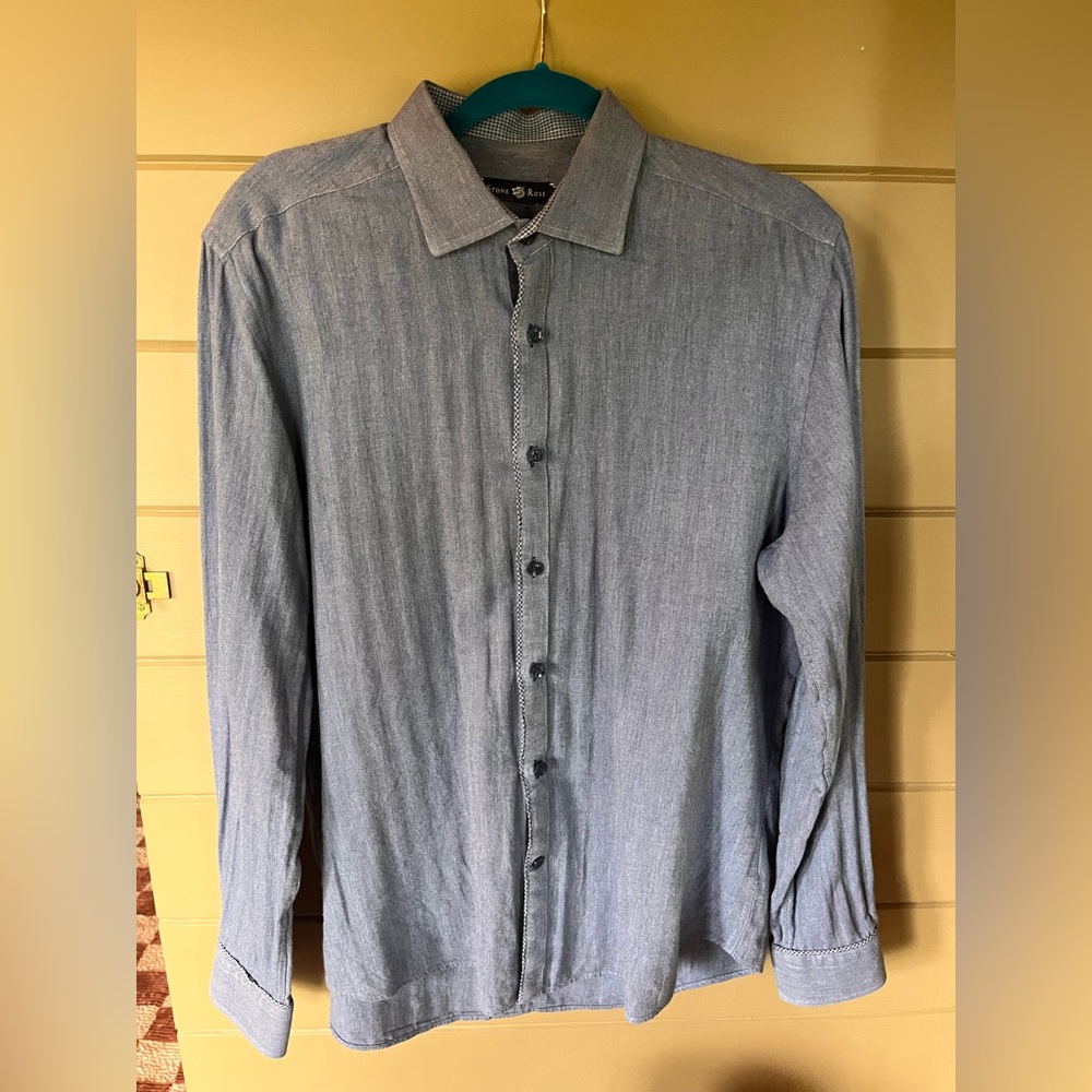 Stone Rose Gray Herringbone Shirt
